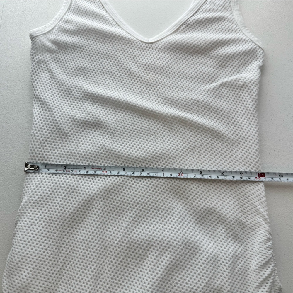 Michael Stars White Mesh Ruched Midi Dress Sleeveless Bodycon Size Small - Picture 6 of 8